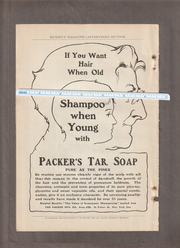Vintage 1908 packer tar soap - packer's,