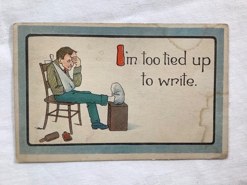 Too tied to write - to,