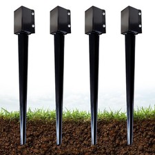 ARIFARO Fence Post Anchor Supports 91cm Height 90x90mm Pack of 4 Heavy Duty