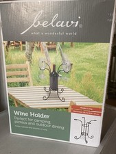 Belavi Wine Holder, Outdoor Wine Stand For Bottle And 4 Glasses
