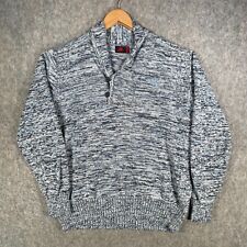 Robe Di Kappa Jumper Mens Medium Blue White Omini Knit 1/4 Button Preppy Top