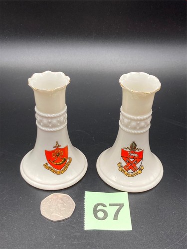 Goss crested china pair - wh,