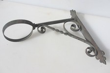 Victorian Brass Oil Lamp Holder Bracket Basket Hanger Hook Antique Old Planter