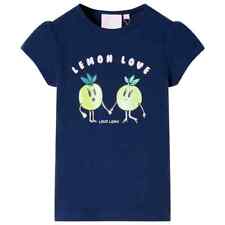 ' T-Shirt Short Sleeves Tee '  T Shirt Cartoon Lemon Print Navy L4A1