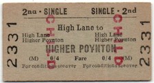 BRB(M) Railway Ticket High Lane to Higher Poynton