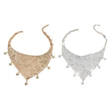 Lustrous Choker Necklace Female Party Sequin Necklace Scarf Neckties Jewelry