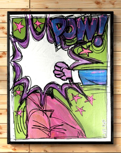 Comic vintage pink green - pink,