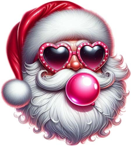 Retro santa blowing bubble - blowing,