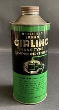 WAKEFIELD LUVAX GIRLING VANE TYPE DAMPER OIL GARAGE MOTOR ADVERTISING CAN TIN