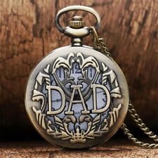 Vintage Large DAD Quartz Pocket Watch Necklace Holiday Gift Men New