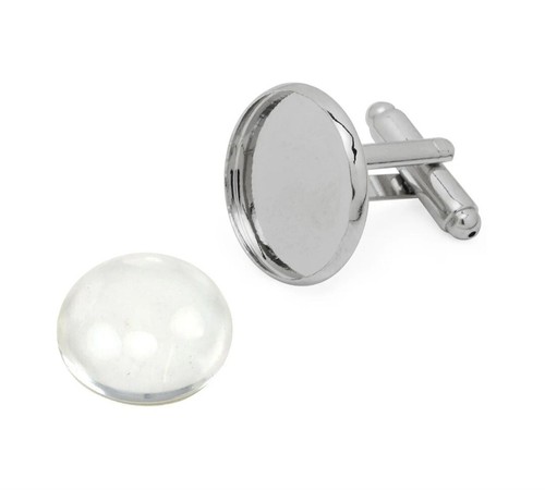 Diy silver cufflink - silver,