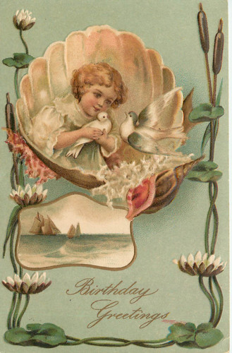 Embossed postcard art nouveau - embossed,
