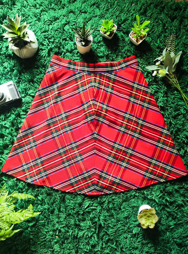 Wool 1970s plaid mini skirt - wool,
