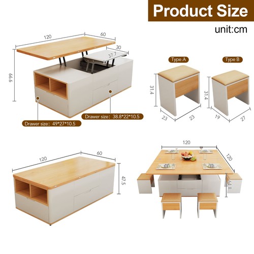 Lift top coffee table - in,