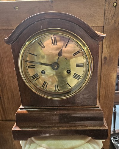 Antique wooden mantle - mantle, clock