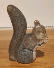 Glass Grey Squirrel Flecked Grey Silver Clear Glass White Tummy Langham Style