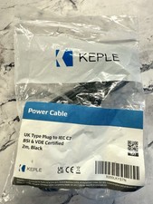 Power Cables C7 IEC to UK 3-Pin Plug Lead. Black.