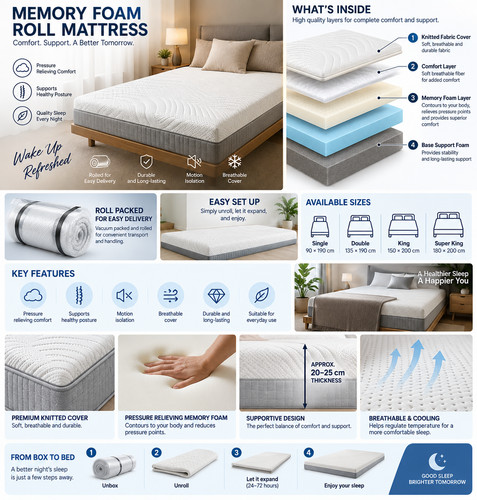 Memory foam mattress roll - memory,