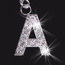 CRYSTAL LETTER INITIAL A to Z MOBILE PHONE / BAG CHARM CHARMS  