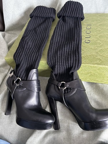 Gucci leather black ankle - gucci,