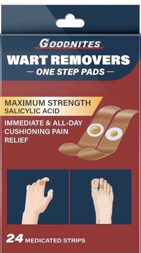 Goodnites wart remover pads - remover,