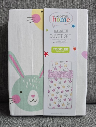 Pink white bunnies toddler - white,