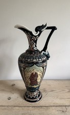 Antique german majolica jug - majolica,