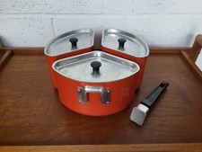 Vintage Meyer Triplepans Set Red Mid-century Camping Camper Retro
