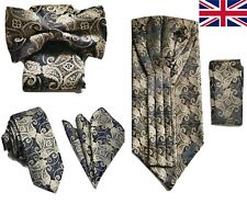 Paisley Jacquard Tie and Handkerchief Pocket Square Set Bowtie Ascot Cravat