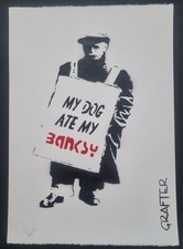 Grafter – "My Dog Ate My Banksy" Original Stencil Art Graffiti Urban Street Art