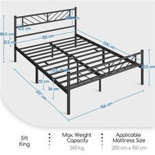 King Metal Bed Frame Bed
