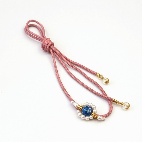 Braided obi tie with bead - braided,