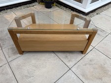 NEXT Brooklyn Glass And Solid Oak TV Unit