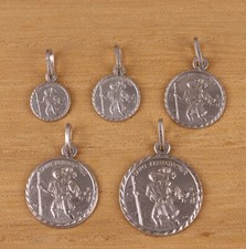 925 Sterling Silver St Christopher Charm Pendant Various Sizes Gift Boxed