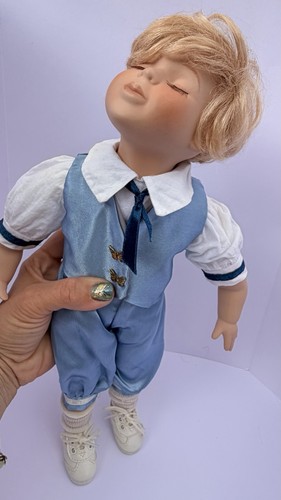 Vintage porcelain boy doll - porcelain,