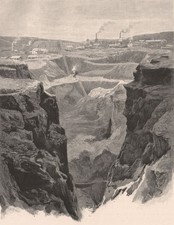 BURRA BURRA Mine in 1875. South Australia 1888 old antique print picture