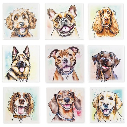 Drink coaster dog caricature - drink,