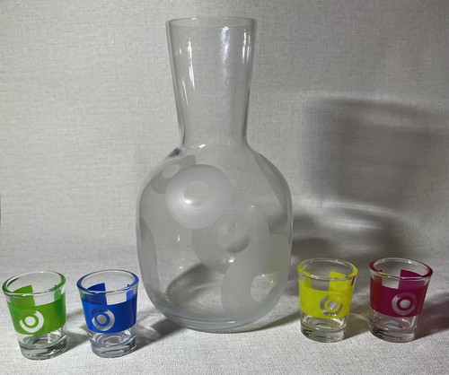 Vintage frosted glass decanter - frosted,