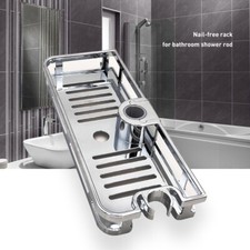Bathroom Hanging Pole Shower Caddy Basket Tidy Storage Shelf Organiser Tray Rack