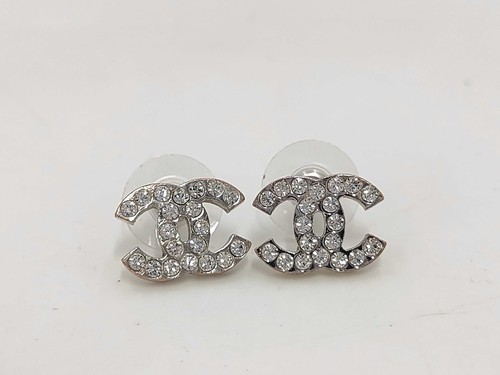 Chanel rhinestone post stud - post,