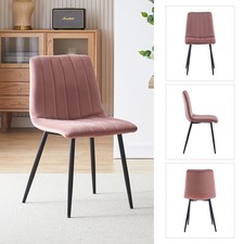 2x Pink Velvet Dining Chairs