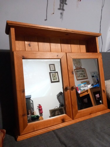Pine bathroom wall cabinet - pine,