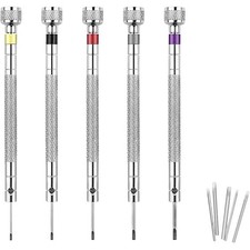 5PCS Watchmakers Jewellers Screwdriver Set Reversible Blades Watch Repair Tools