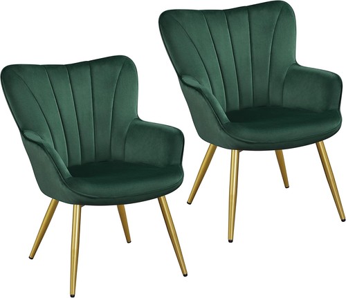 Green velvet tub chair - velvet,