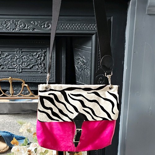 Owen barry pink leather - leather, zebra