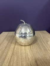 Vintage Plato EPNS Silver Plated Apple Shaped Preserve Jam Pot Jar w/Glass Liner