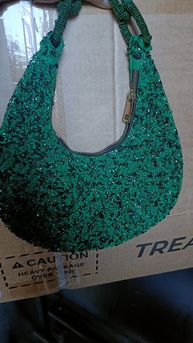 Zara green beaded sequins - zara,