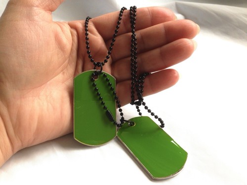 Military dog tags green - military, mens