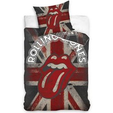 THE ROLLING STONES UNION JACK SINGLE DUVET COVER SET EUROPEAN 100% COTTON