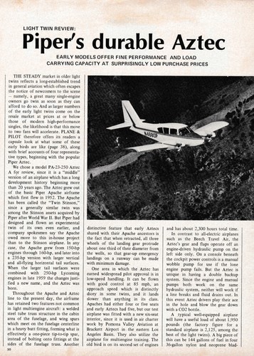 Piper aztec aircraft report - aircraft,